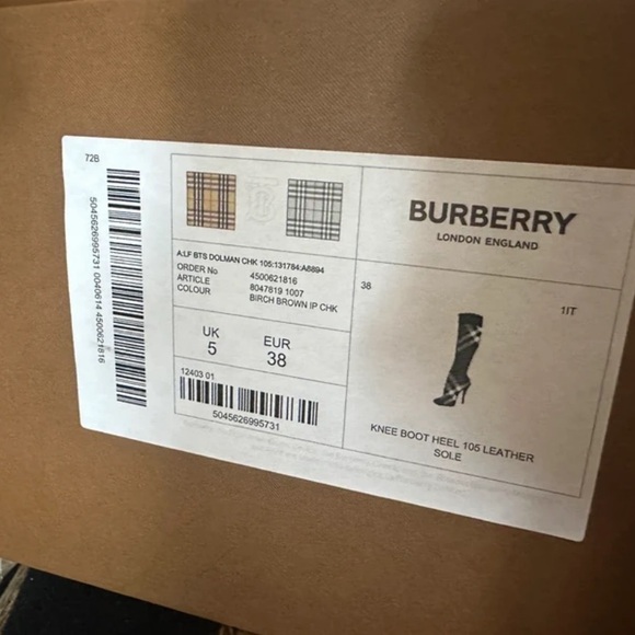 Burberry Tan and Black Heeled Boots - Picture 7 of 7